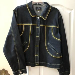 Denim Jean Jacket with Yellow Lining